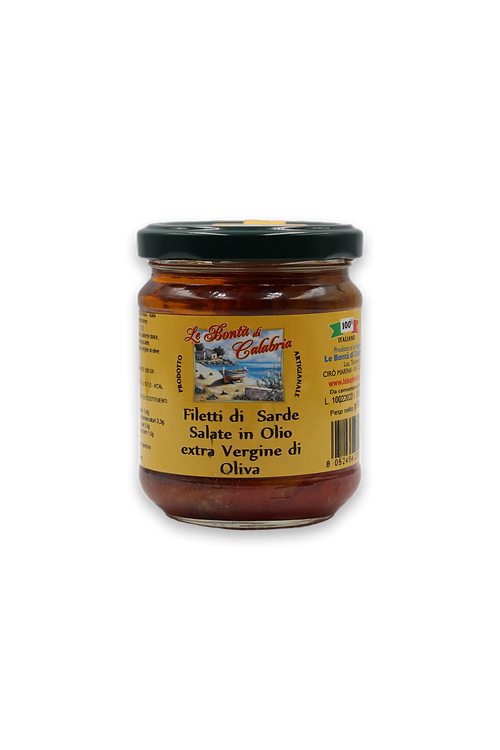 Filetti di Sarde Salate in Olio Extravergine di Oliva-200gr